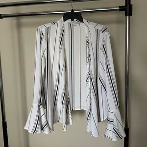 FAVLUX | Black and White Striped Cardigan | L